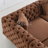 Мебельный гарнитур угловой коричневый кожаный диван